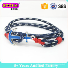 Custom Waxed Rope Nautical Anchor Bracelet, Knotted Bracelet Wristband Rope Bracelet, Handmade Nautical Sailing Rope Bracelet Rope Jewelry